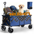 JHK Outdoor Collapsible Foldable Garden Beach Cart 440lbs Large Capacity Wagon Cart Utility Grocery Wagon for Shopping Sports
