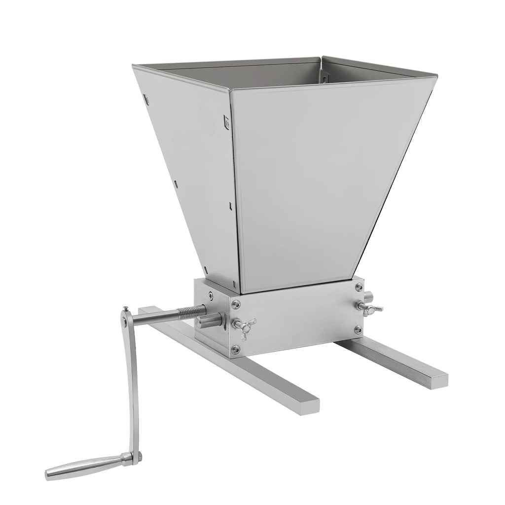 4L Grain Mill Grinder,Stainless Steel Manual Malt Crusher Hand Crank/Electric Drill Grain Grinder Milling Barley Wheat Home Brew