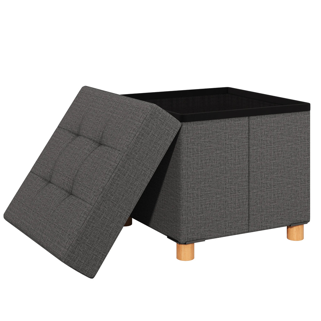 JHK 15IN Cube Storage Ottoman Bench Living Room Hidden Storage Footstool Toy Box Bedroom Strong Load-bearing Capacity Stool