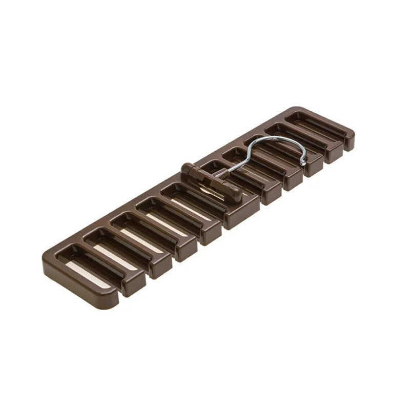 Tie Belt Hanger Wardrobe Closet Organizer 10 Card Slots Large Capacity Belt Storage Rack Scarf Tie Hanging Organizer Scarf Hook