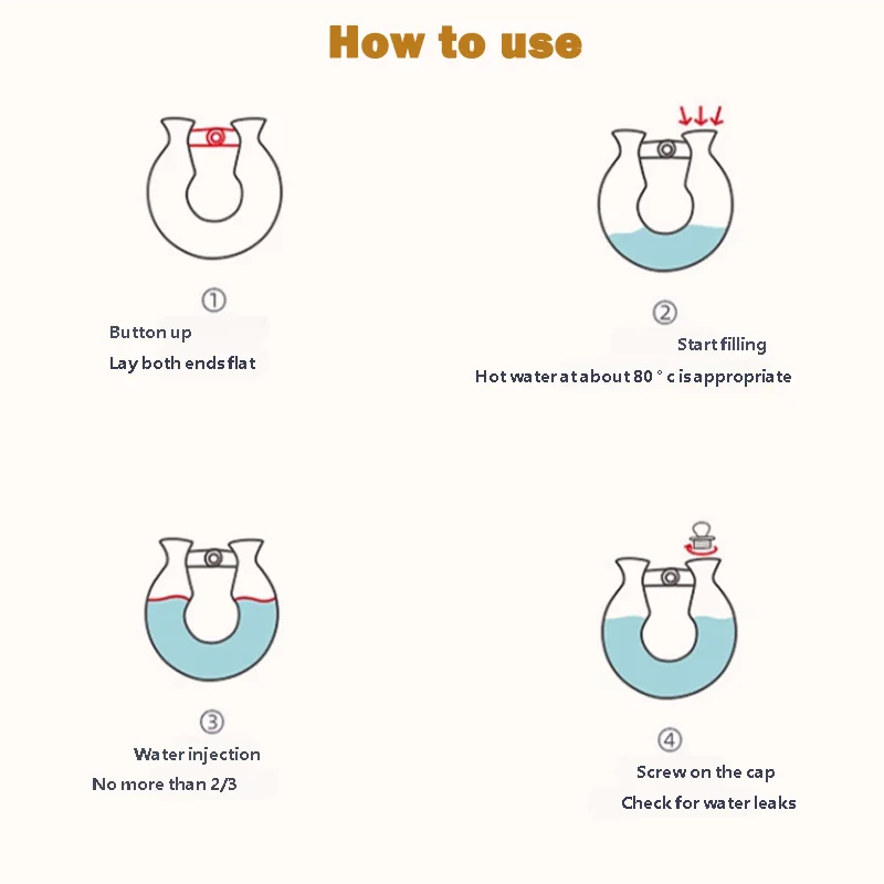 U-shaped Hot Water Bag For Neck Soft Plush Neck Warmer Hot Water Bottle Winter Warming Supplies Hot cold compress Physiotherapy