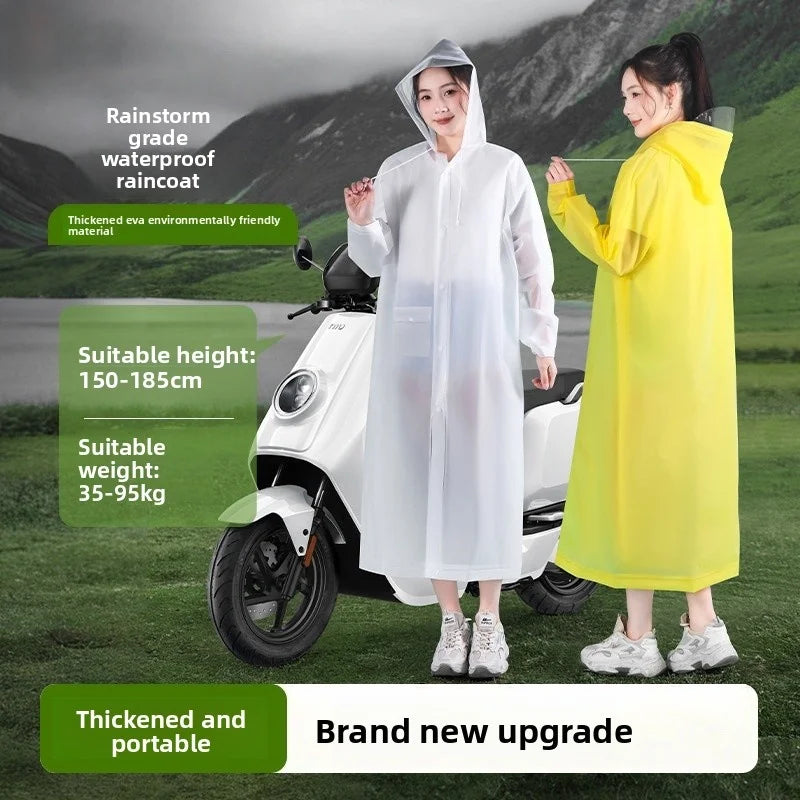 New Waterproof & Splash-Resistant Raincoat – Long Unisex EVA Raincoat with Hood for Travel, Camping, and Fishing