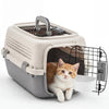 JHK 23Inch Pet Carrier for Small Dogs Cats  Front Top Load Wire Door Food Bowl Travel Crate with Enhanced Security Latchesfor