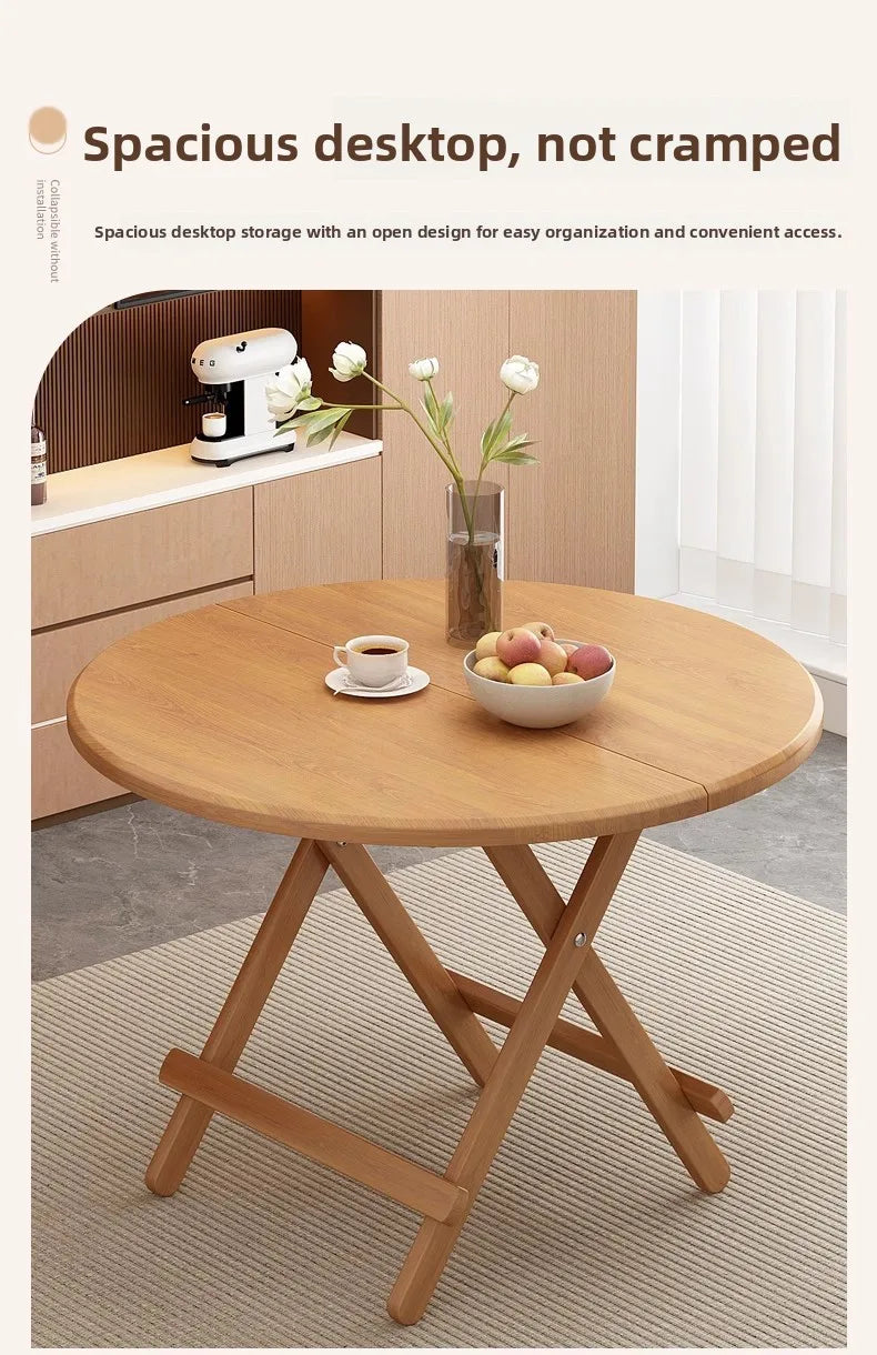 Sturdy Folding Dining Table - No Assembly Needed, Strong Stable Desk for Kitchen, Study & Office, round dining table,small table