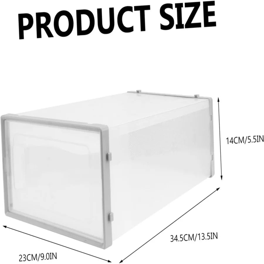 24pcs Large Stackable Plastic Shoe Storage Boxes Transparent Dustproof Display Cabinet for Men/Women Sports Shoes Boots Hats - Home Organization