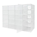 20 Pcs Shoe Storage Box Transparent PP Plastic Shoe Cabinet Moisture & Dust Proof Modern Organizer Black/White