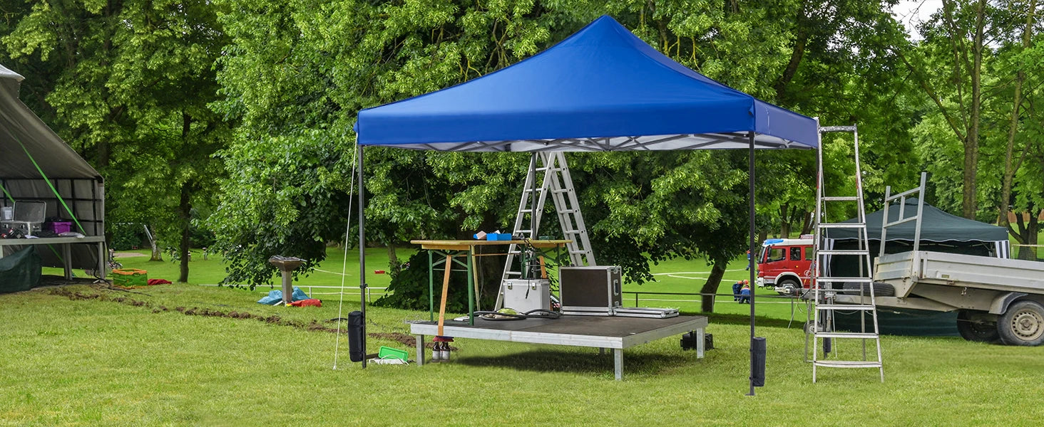 JHK 10x10ft Pop Up Outdoor Canopy Tent Easy Setup Shade Instant Portable Sun Shelter Canopy Tent with Sand Bags for Camping
