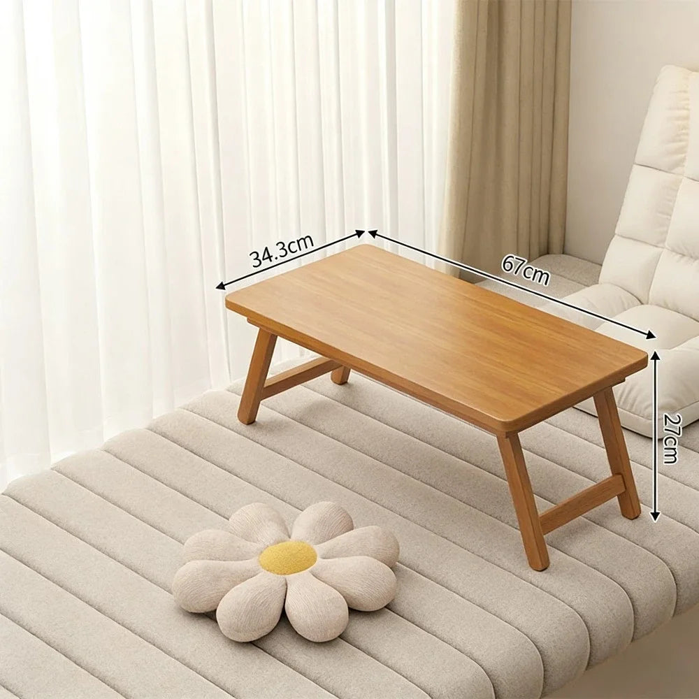 Foldable Tatami Coffee Table - Japanese Style Low Table for Bay Window & Living Room, Portable Bed Tea Table, table basse