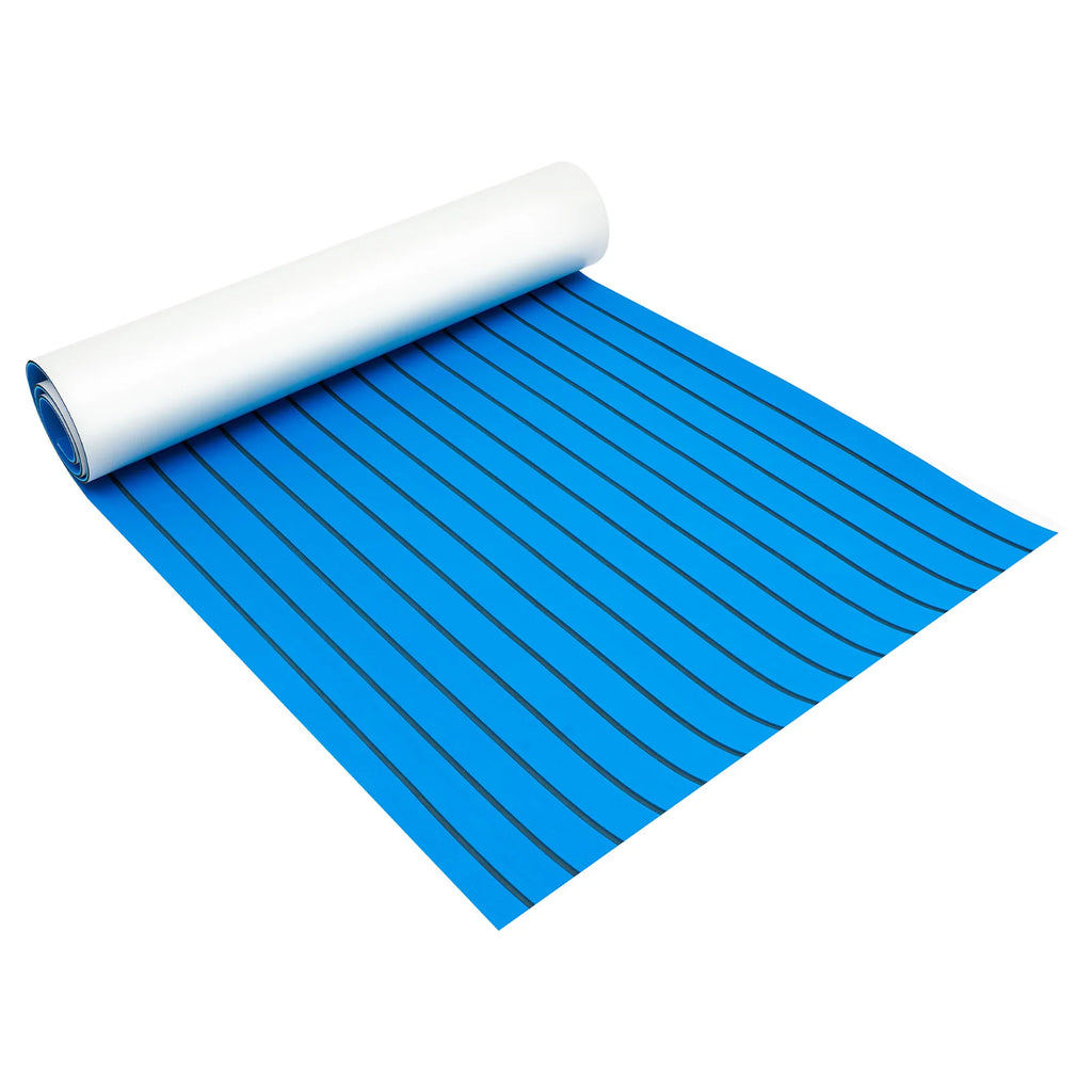 240x90cm Self-Adhesive EVA Foam Teak Boat Floor Mat, 6mm Thick Cuttable Waterproof Anti-Slip Pad Marine Carpet for Deck RV Yacht