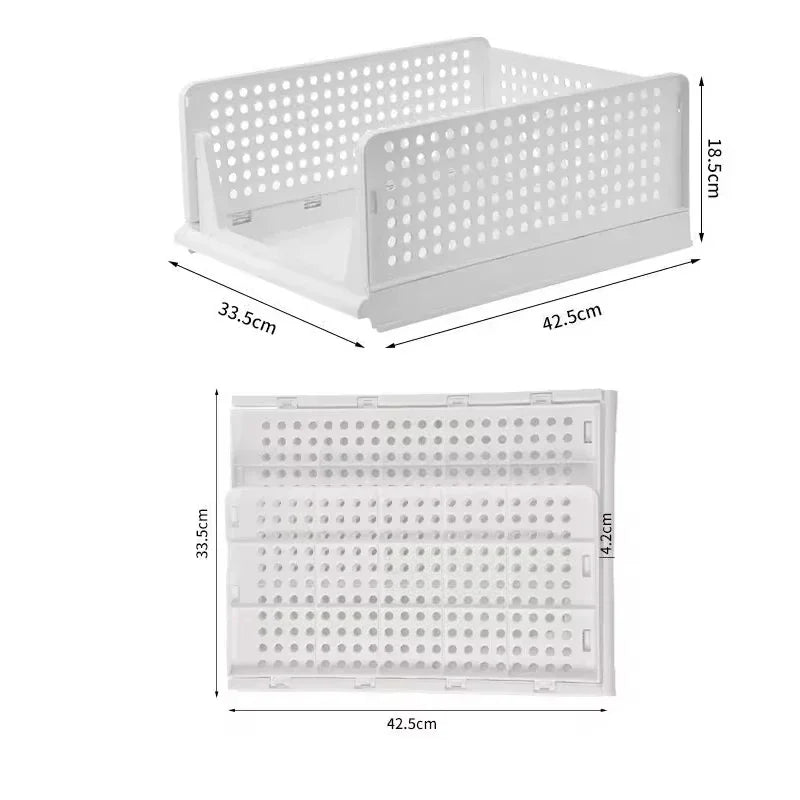 Home Stackable Plastic Drawers Organizing Boxes Partition Bedroom Office Organizers Closet Clothes Panties Folding Storage Box