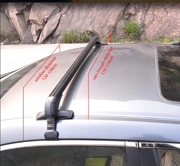 2Pcs Car Top Luggage Rack Car Roof Lockable Luggage Cross Bars Carrier 1m Aluminum Roof Racks Universal Use for 4 or 5 Door Cars