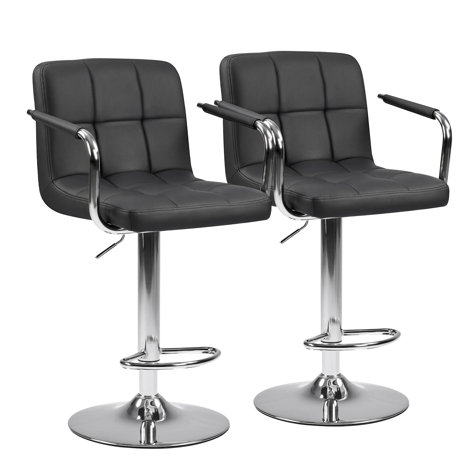 JHK Ergonomic Padded Armrests PU Leather Adjustable Swivel Office Chair Counter Height Thickened Seat Cushion with Back Chair