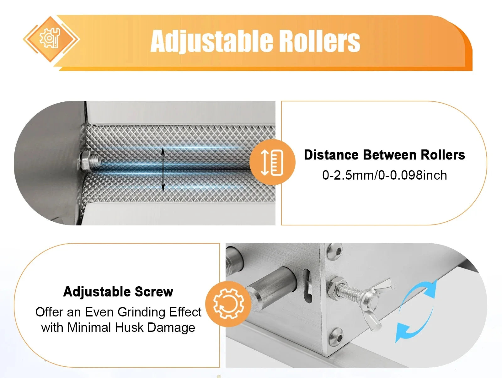4L Grain Mill Grinder,Stainless Steel Manual Malt Crusher Hand Crank/Electric Drill Grain Grinder Milling Barley Wheat Home Brew