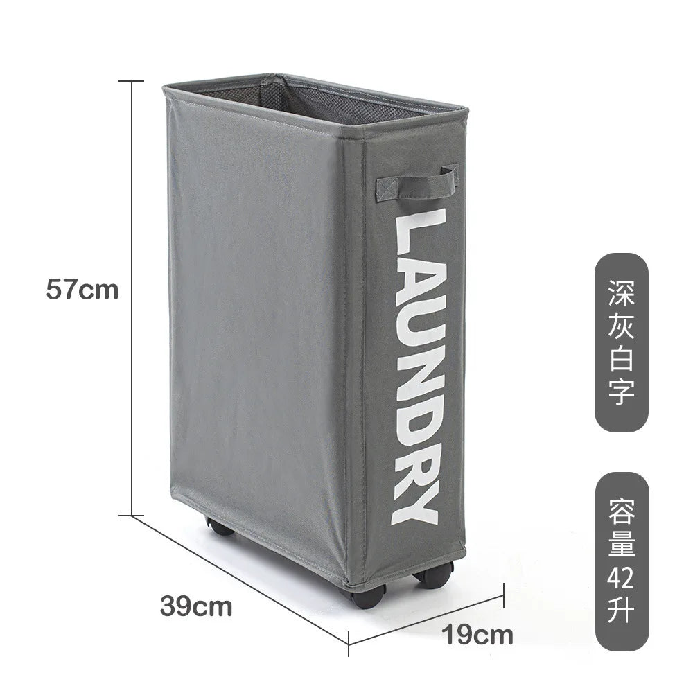 Laundry Basket with Wheels Large Capacity Yoga Mat Storage Basket Multifunctional Foldable Waterproof Dirty Clothes Storage Bag