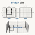 JHK Metal 8 Panels Dog Playpen Pet Fence 24 Inch to 32 Inch Foldable Large Dog Puppy Exercise for Yard Gate Camping Outdoor
