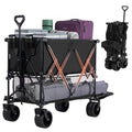 JHK Outdoor Wagons Cart Double Decker 440 lbs Large Capacity Collapsible Foldable Garden Beach Cart for Grocery Garden Camping