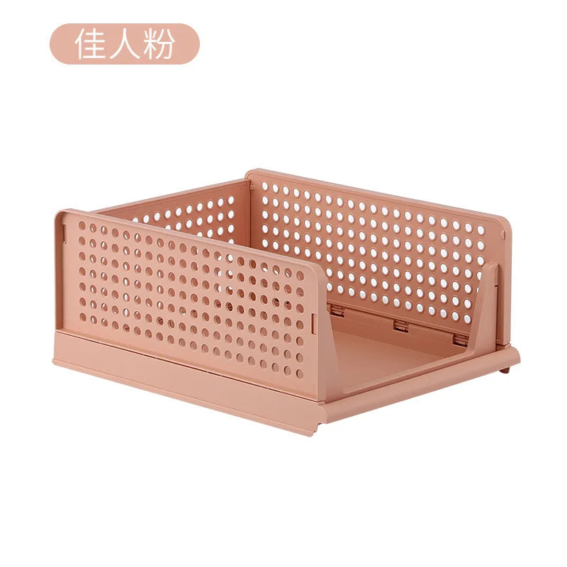 Home Stackable Plastic Drawers Organizing Boxes Partition Bedroom Office Organizers Closet Clothes Panties Folding Storage Box
