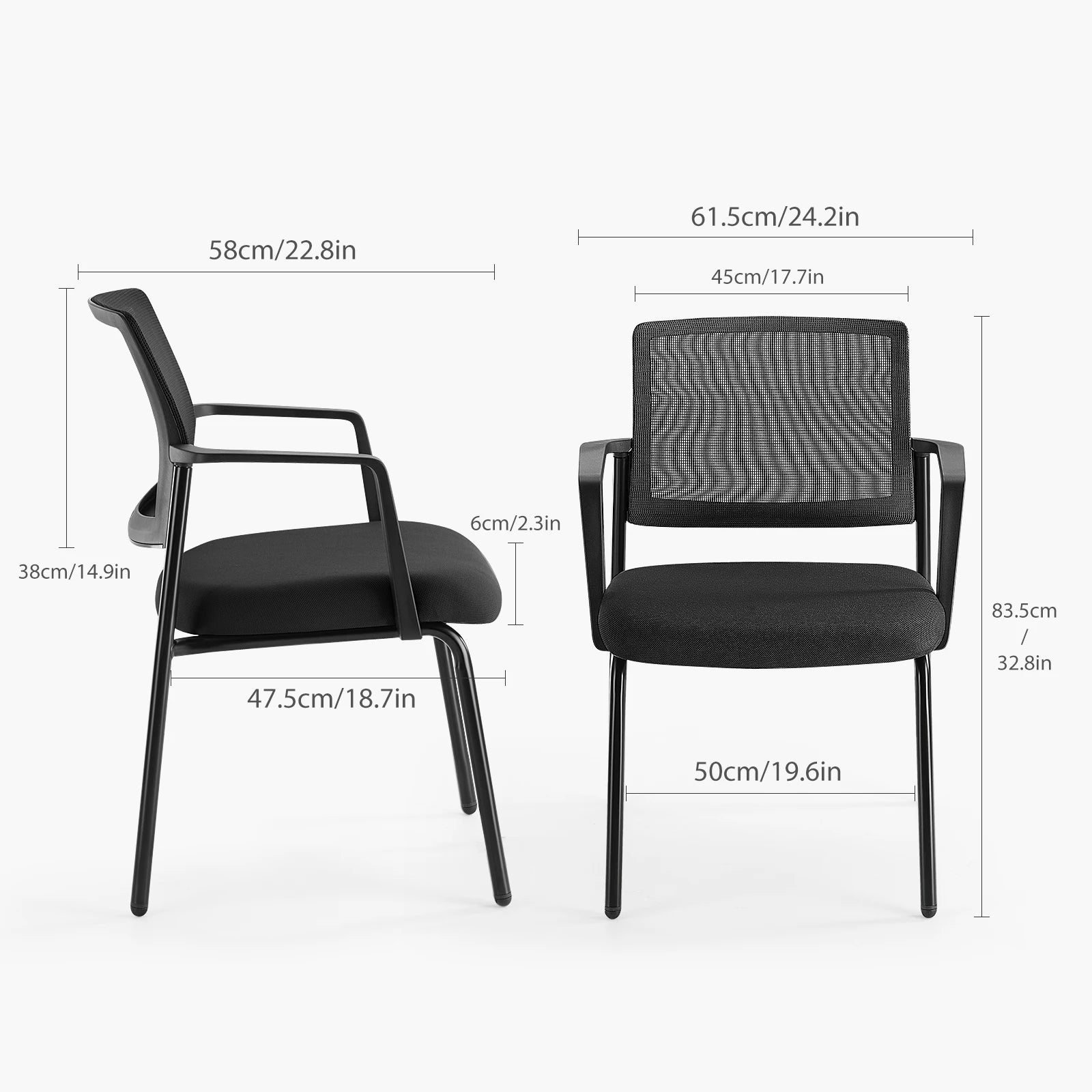 JHK Mesh Back Stacking Arm Chairs 2 Pack For Home and OfficeEasy to Use and Store Outdoor and Indoor Sturdy Metal Chairs