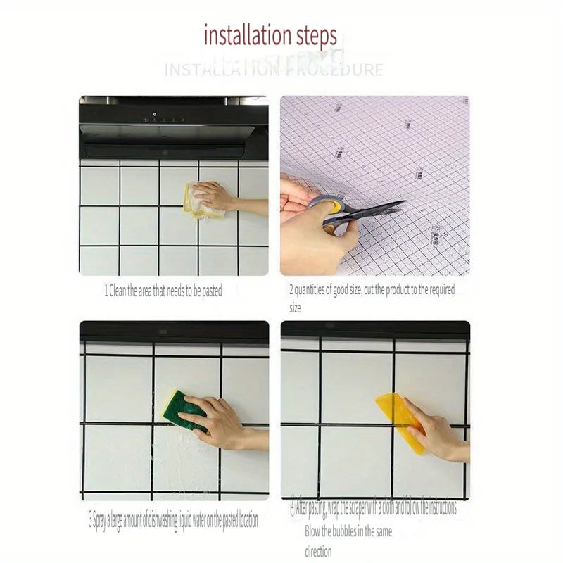 Plastic Electrostatic Adhesion Wall Protective Film – Waterproof, Oil-Proof, Removable Film for Kitchen,No Glue, Easy To Clean