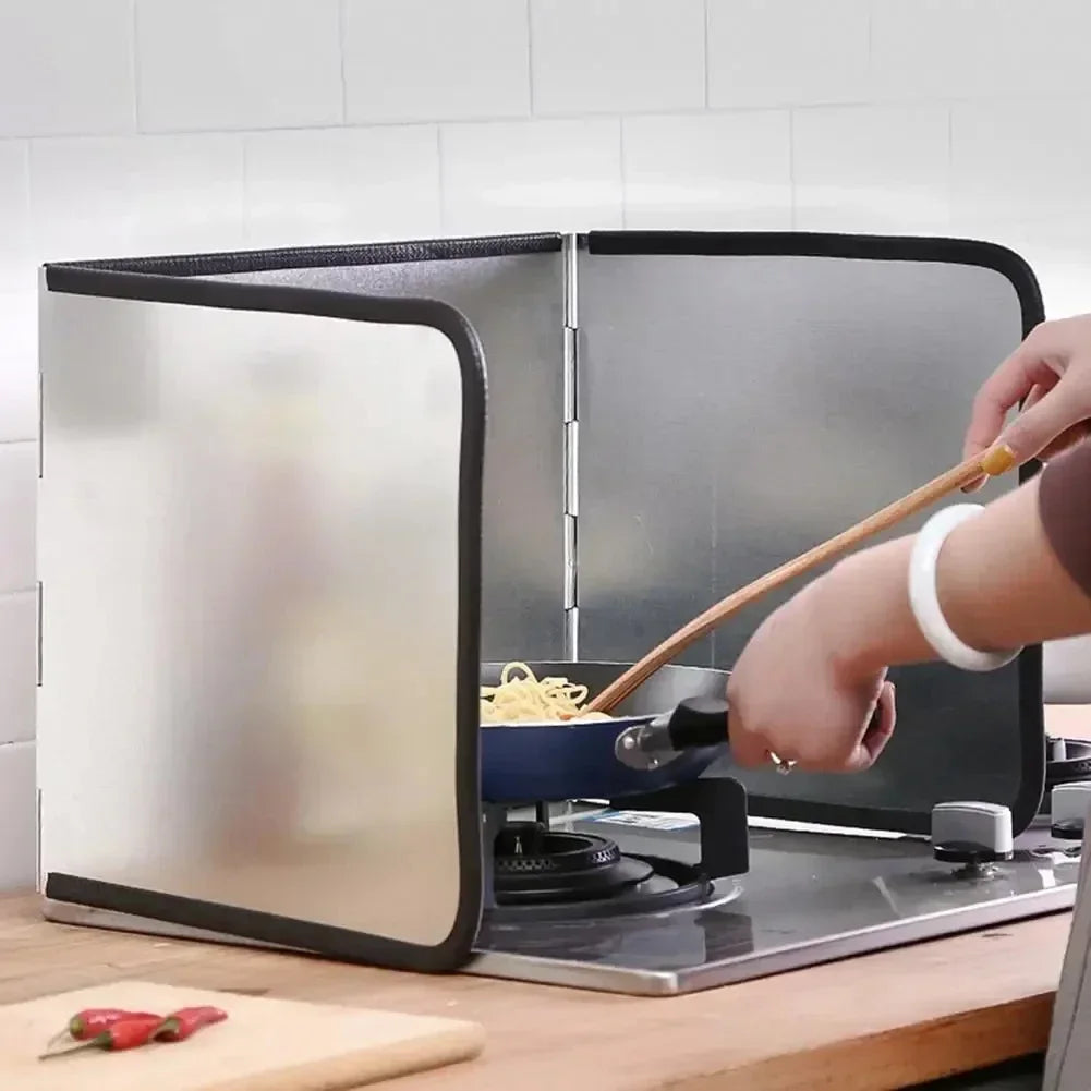 Galvanized Kitchen Splashback Guard Stove Oil Splash Shield Gas Cooker Anti-Grease Protective Board Heat Resistant Stovetop