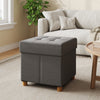 JHK 15IN Cube Storage Ottoman Bench Living Room Hidden Storage Footstool Toy Box Bedroom Strong Load-bearing Capacity Stool