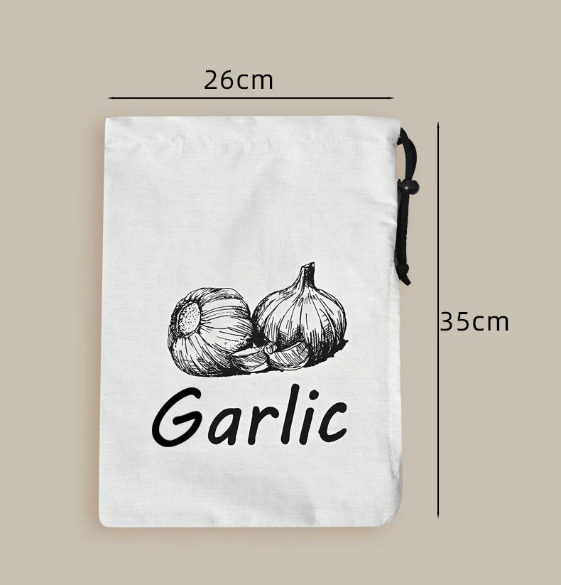 Potato Onion Garlic Storage Bag Durable Kitchen Vegetables Storage Pouch Drawstring Food Storage Bags with Zipper