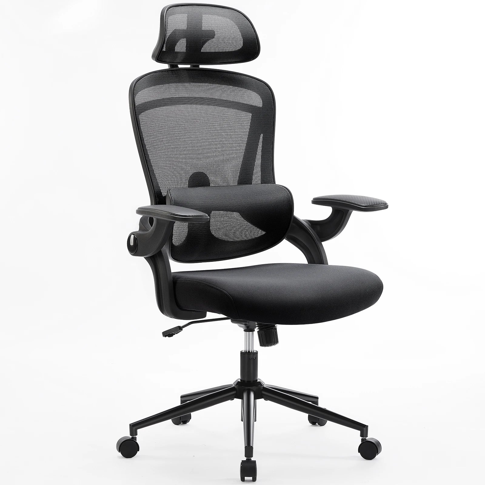 JHK Ergonomic Mesh Adjustable Lumbar Support Office Chair 120°Tilt High Back Comfortable Computer Chair with Soft Flip Up Arms