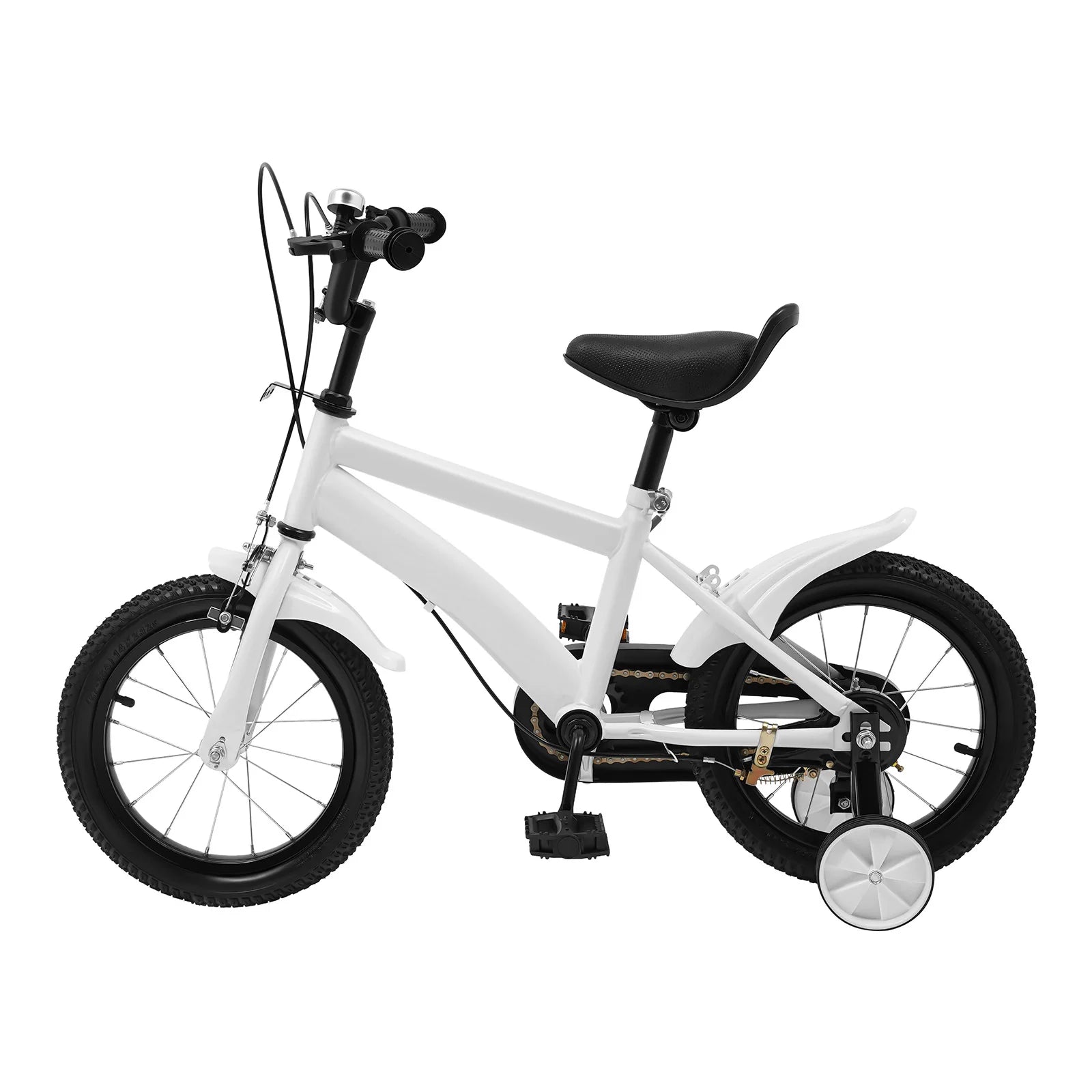 14 Inch Kids Bike w/ Training Wheels, Adjustable Seat Height Dual Brakes Children's Bicycle Kids Learning Bicycle for Boys Girls