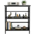 JHK 3 Tier Bookshelf with Wood Shelves Sturdy Wood Frame Heavy Duty X-Design Shelf Storage Organizer for Home Office