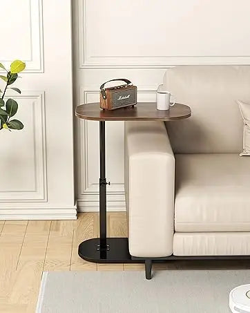 Adjustable C-Shaped Side Table with Swivel Top - Multi-Height End Table for Couch, Bed, Bathtub & Living Room