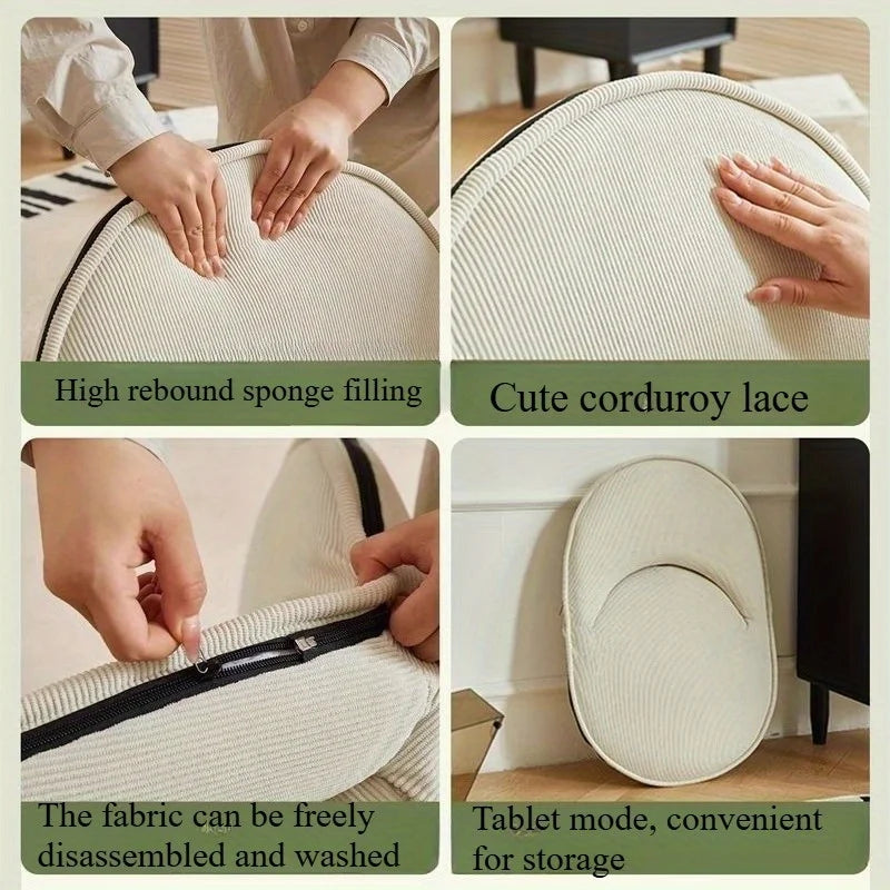 Foldable Backrest Tatami Lounger for Sitting & Sleeping, Small Space Bed for Bay Window Guest, Convertible Floor Cushion Chair