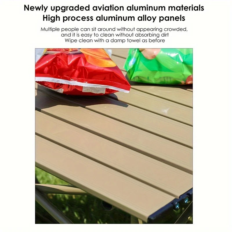Outdoor folding table, camping portable folding table and chair set, ultra-light egg roll table, camping folding table, camping