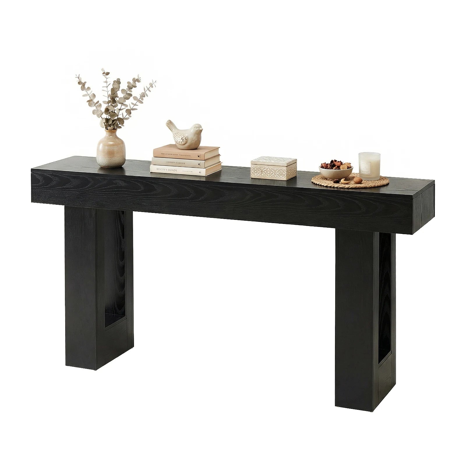 JHK 63IN Sofa Table Narrow Console Table Wooden Entryway Table Space-Saving Heavy Duty 155lbs Capacity for Living Room