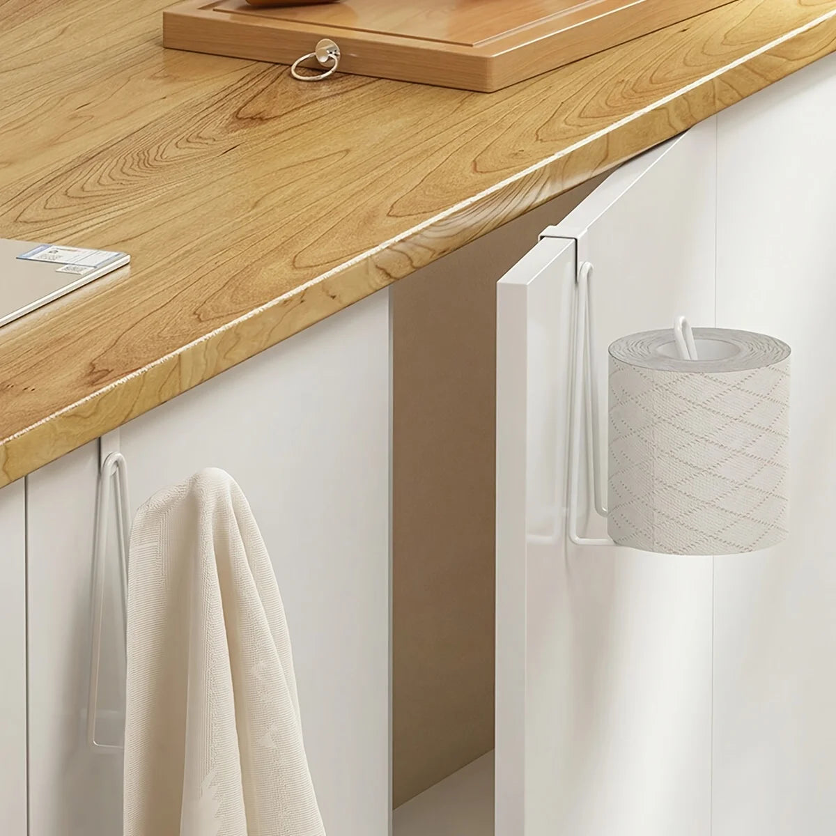 Stainless Steel Wall-Mounted Toilet Paper Holder - No Drill Space-Saving Design, Bathroom & Outdoor Storage Toilet Accessories