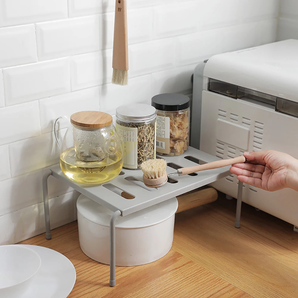 Retractable Kitchen Shelf Multifunctional Expandable Stackable Sliding Rack Space Saving Home Cabinets Tableware Organizer Rack