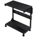 JHK 2-Tier Mobile Standing Sofa Desk 25IN Height Adjustable PC Stand with Folding Panel Rolling Computer Cart Desk For Home