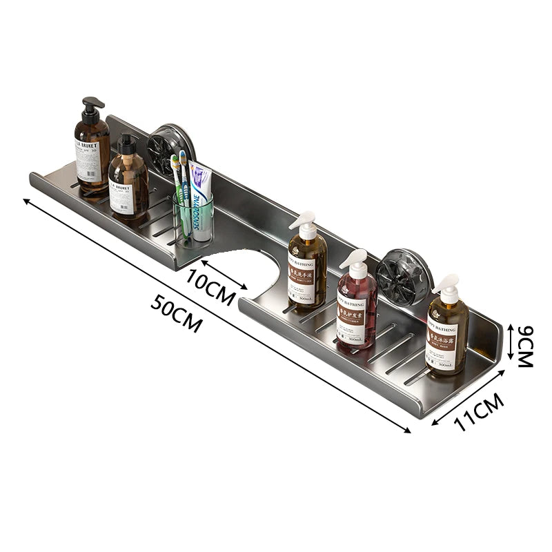 1pc Bathroom Sink Storage Rack Suction Cup Faucet Draining Rack Punch free Wall-mounted Toiletries Shelf Bathroom Organizer