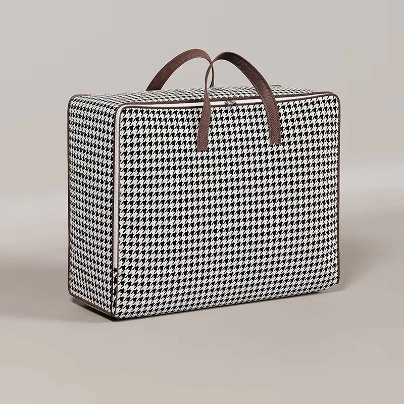 1pc Non-woven Fabric Quilt Storage Bag Large Capacity Portable Luggage Bag Foldable With Handle Packing Bag Clothes Organizer