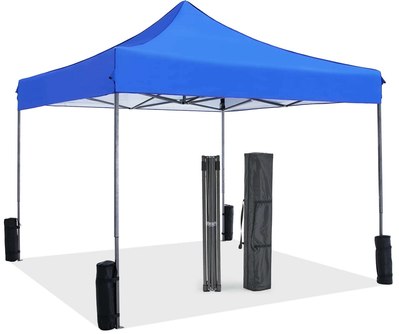 JHK 10x10ft Pop Up Outdoor Canopy Tent Easy Setup Shade Instant Portable Sun Shelter Canopy Tent with Sand Bags for Camping