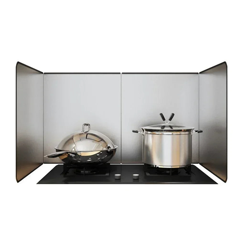 Galvanized Kitchen Splashback Guard Stove Oil Splash Shield Gas Cooker Anti-Grease Protective Board Heat Resistant Stovetop