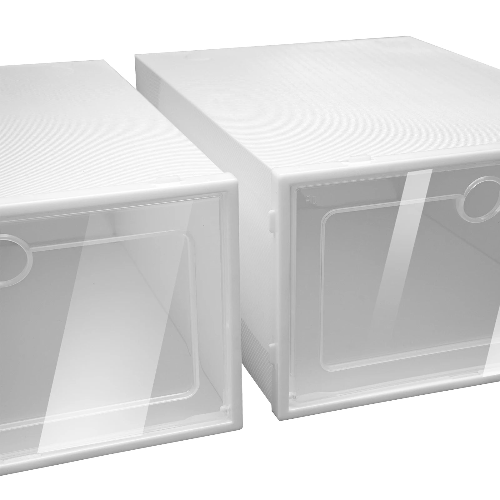 20/24PCS Foldable Flip Shoe Boxes Set Clear Plastic Stackable Storage Containers Home Organizer 33x23x14cm - Shoe Rack Case