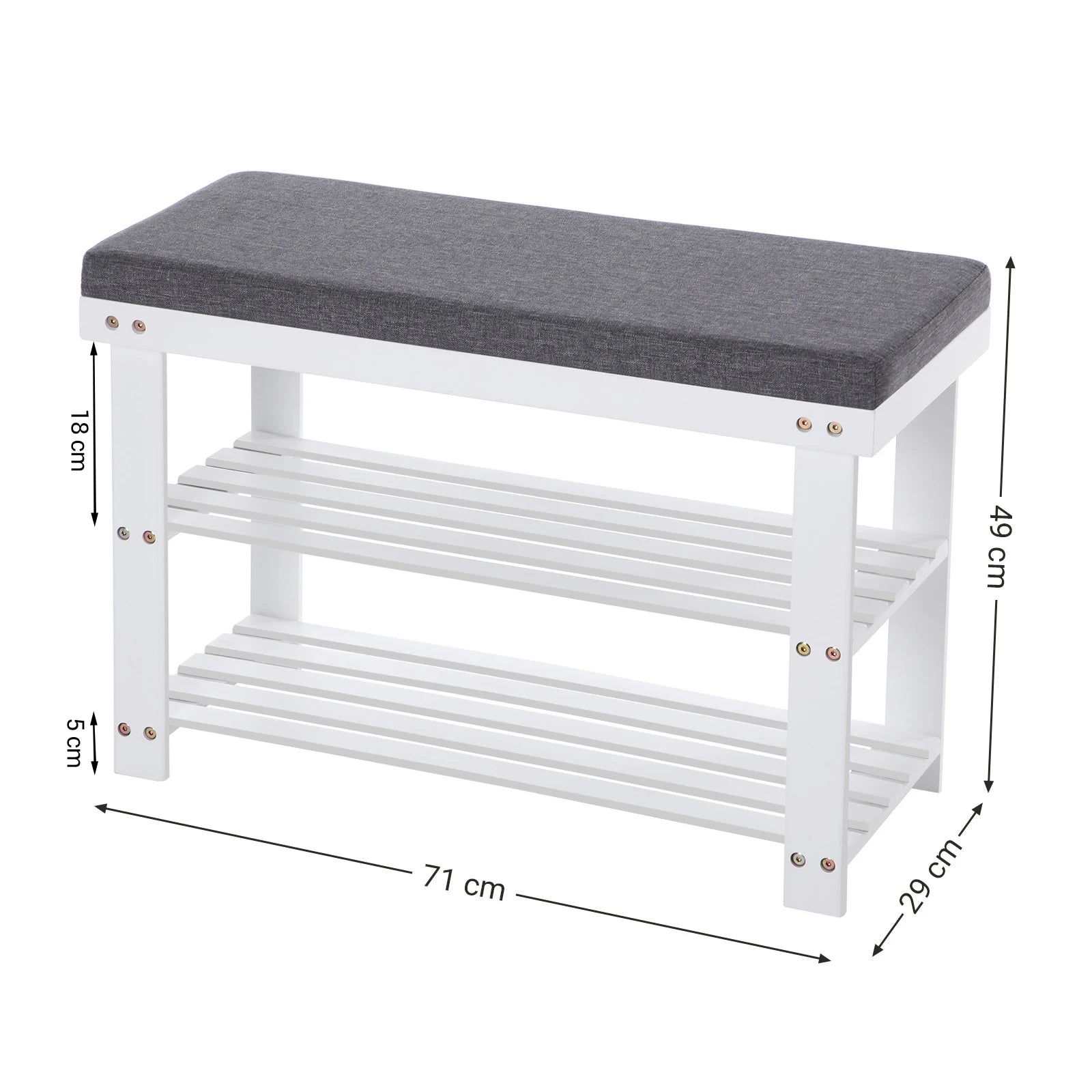 SONGMICS 3-Tier Bamboo Shoe Rack, Stable Shoe Organizer for Entryway & Living Room, Bench Seat Holds Up to 330 lb