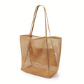 1pc Large Capacity Beach Bag Mesh Women's Single-shoulder Bag Foldable Travel Storage Bag Portable Shopping Bag Toiletry Bag