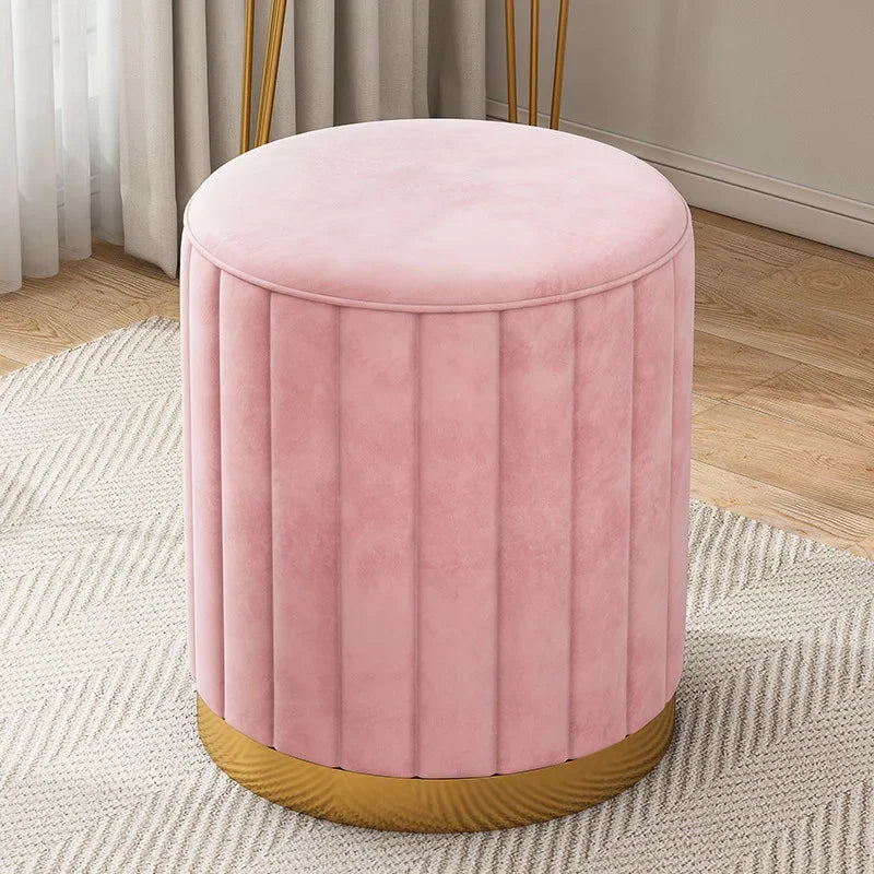 New Storage Round Stool, Shoe Changing Stool with Storage Space, Makeup Stool, Bedroom Dressing Table Round Stool