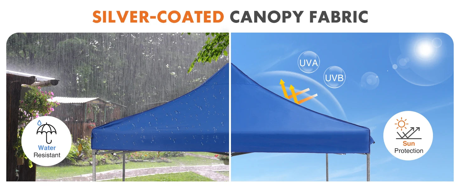 JHK 10x10ft Pop Up Outdoor Canopy Tent Easy Setup Shade Instant Portable Sun Shelter Canopy Tent with Sand Bags for Camping