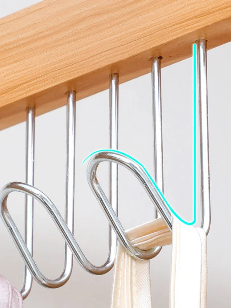1/2 PCS Multi-functional Solid Wood Clothing Eight-hook Hanger Underwear Sling Belt Vests Silk Scarf Hooks Wardrobe Organizer