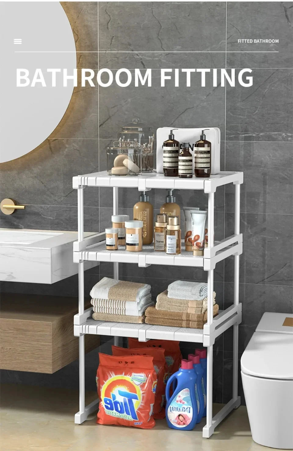 Closet Shelf Wardrobe Organizer Stackable Shelves Clother Storage Rack Telescopic Punch-Free Adjustable Wardrobe Divider Board