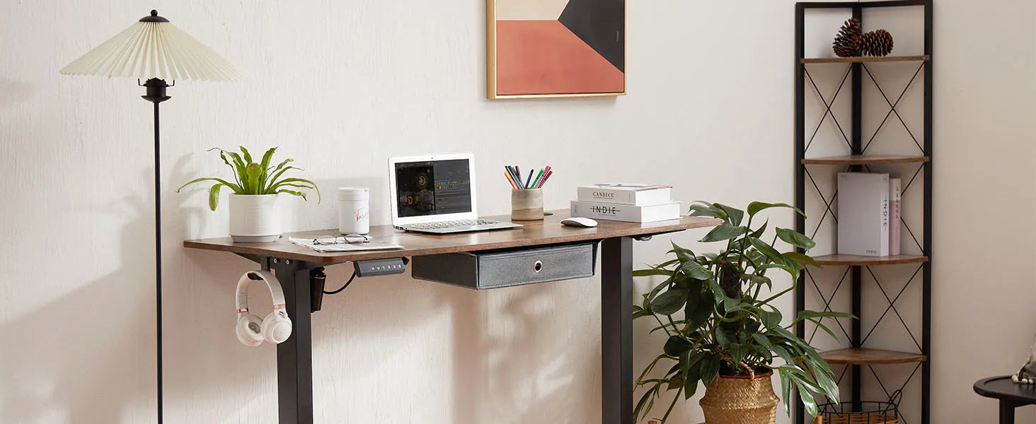 JHK Electric Standing Desk Height Adjustable 55x24 Inch Computer Desk Workstation Ergonomic Work Table for Home Office