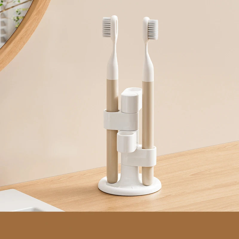 1/2pcs Rotating Toothbrush Holder Bathroom Desktop Toothbrush Storage Rack Makeup Brush Pen Organizers Bathroom Accessories