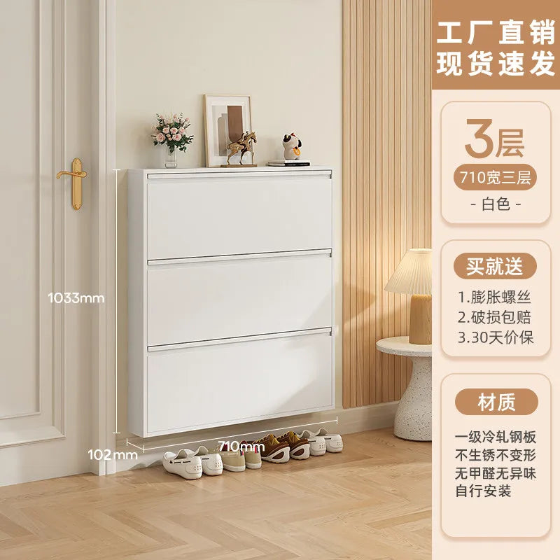 Metallic Ultra Thin Shoe Cabinet Multifunction Indoor Hallway Shoe Cabinet For Home Entrance Scarpiera Mobile Cabinet Furniture